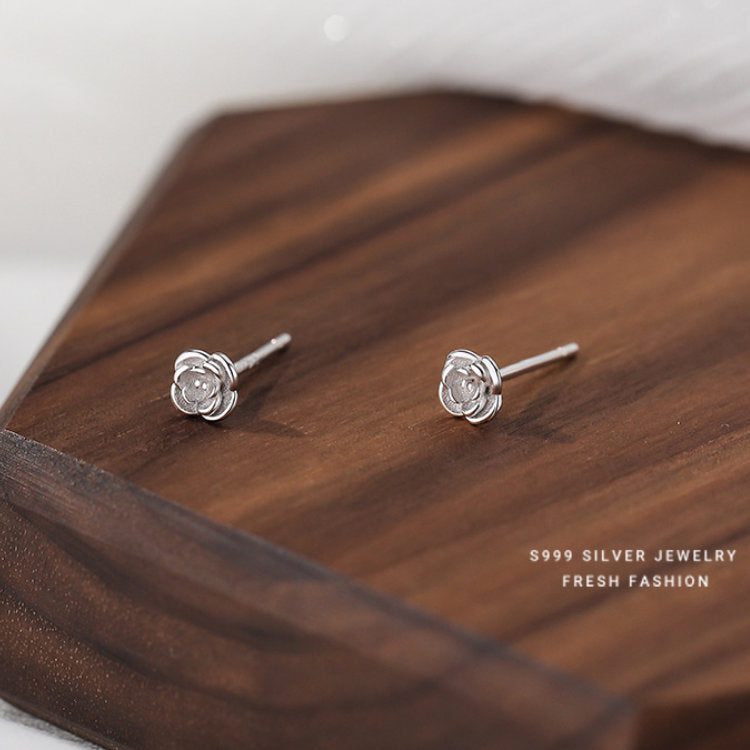 金銀薔薇の花ピアス 20G 薔薇 バラ シルバー ゴールド シルバー999 金属アレルギー レディース 女性 大人 高見え 上品 仕事用 花 フラワー ばら