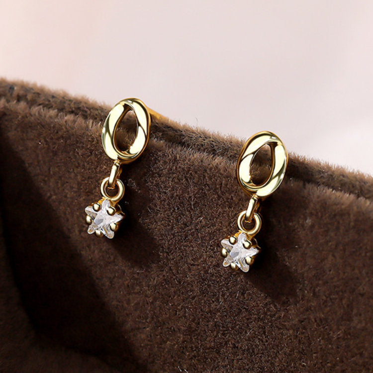 揺れるリングスターピアス スタッドピアス 小さいピアス シルバー ゴールド 星 シルバー999 金属アレルギー レディース 女性 小さい ピアス