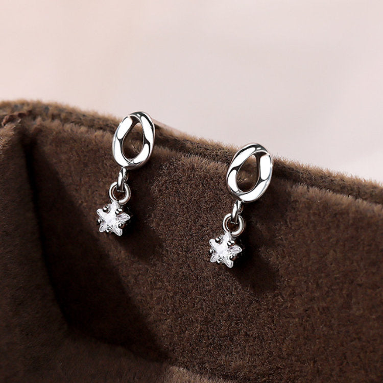 揺れるリングスターピアス スタッドピアス 小さいピアス シルバー ゴールド 星 シルバー999 金属アレルギー レディース 女性 小さい ピアス