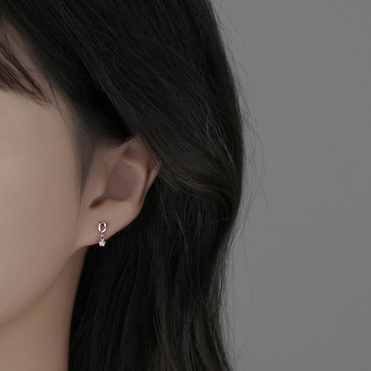 揺れるリングスターピアス スタッドピアス 小さいピアス シルバー ゴールド 星 シルバー999 金属アレルギー レディース 女性 小さい ピアス