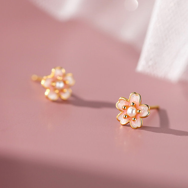 桜ピアス 桜モチーフピアス ピンク シルバー999 桜 さくら サクラ ピアス 小さい アレルギー対応 小さいピアス かわいい レディース 女性 華奢 春