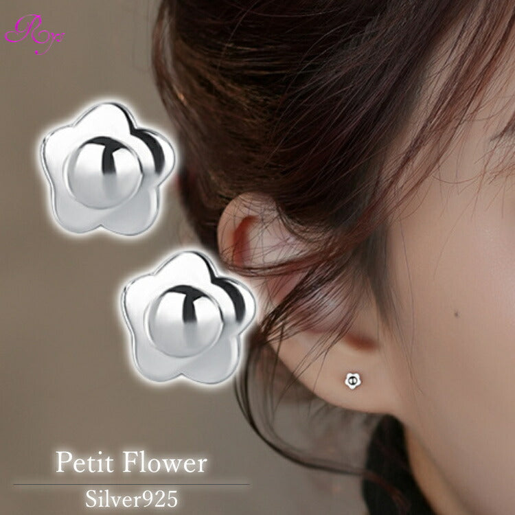 小さいお花のシルバーピアス Silver999 20G お花 フラワー ピアス 小さい ミニ 3.5mm かわいい シルバー 女性 レディース ミニピアス 小さいピアス かわいいピアス