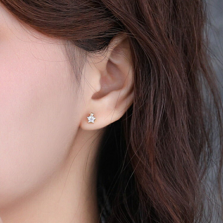 姉妹星のピアス シルバー ゴールド スター ピアス シルバー925 アレルギー対応 20G お星さま レディース 女性 星 小さい シンプル