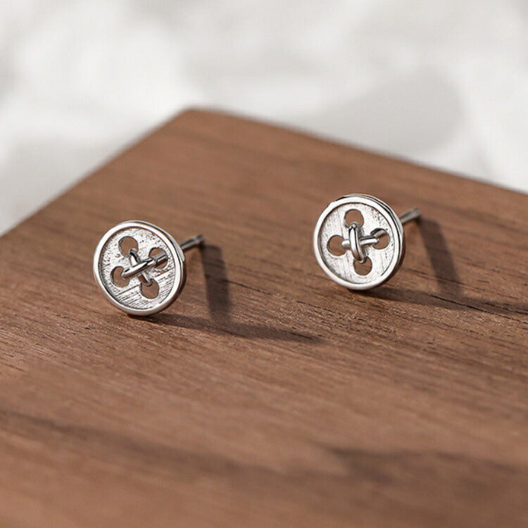 ボタンピアス シルバー ゴールド Silver925 ユニーク ピアス 金属アレルギー 20G 個性 ボタン レディース メンズ 男性 女性 面白い 変わり