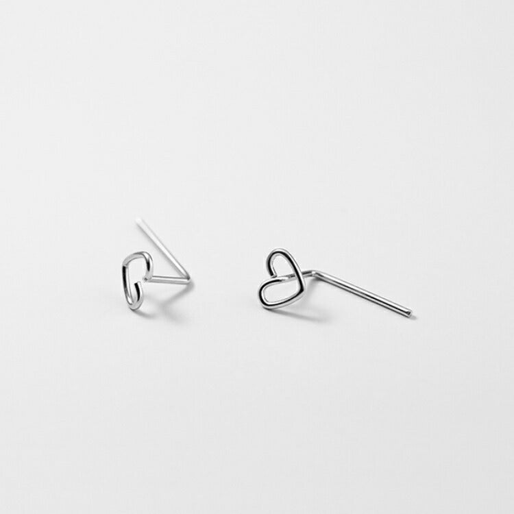 耳裏が痛くならない通すだけのハートピアス シルバー925 シンプル アレルギー対応 ピアス ハート シルバー ゴールド レディース 刺さらない 痛くならない キャッチフリー