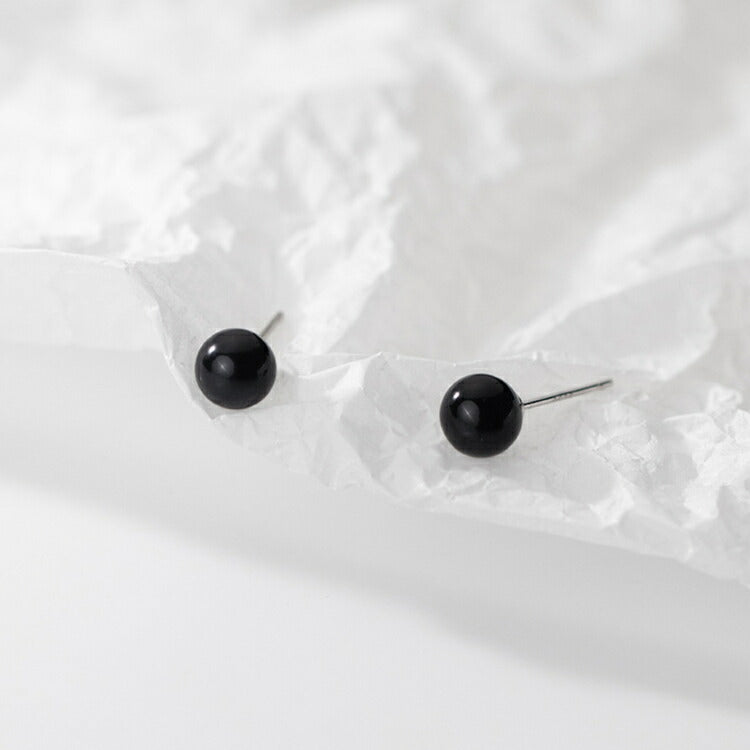 合成ブラックパールピアス 黒真珠 1粒合成パール シルバー925 アレルギー対応 ブラック ピアス 4mm 5mm 6mm シンプル 20G スタッドピアス メンズ レディース カジュアル