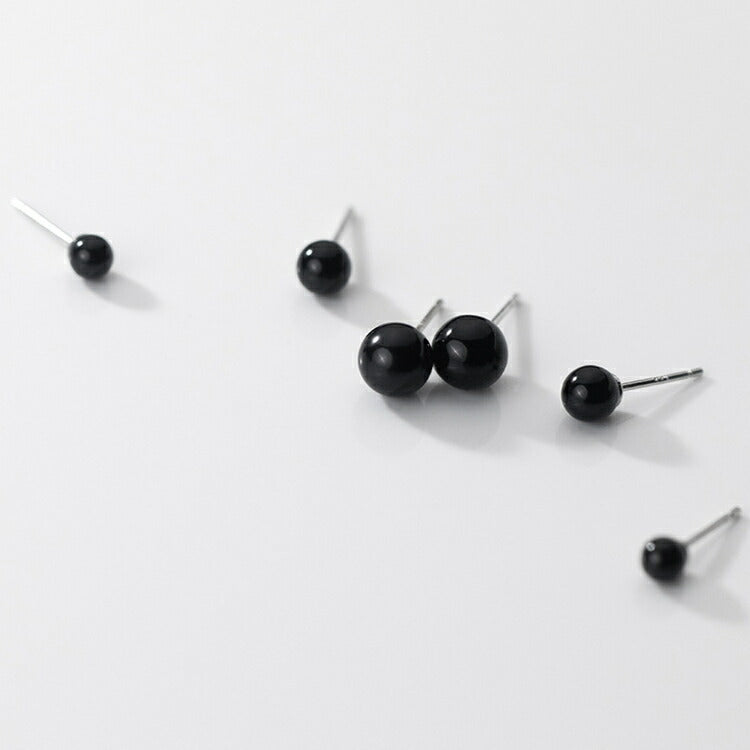 合成ブラックパールピアス 黒真珠 1粒合成パール シルバー925 アレルギー対応 ブラック ピアス 4mm 5mm 6mm シンプル 20G スタッドピアス メンズ レディース カジュアル