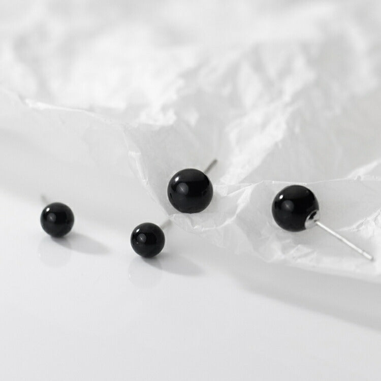合成ブラックパールピアス 黒真珠 1粒合成パール シルバー925 アレルギー対応 ブラック ピアス 4mm 5mm 6mm シンプル 20G スタッドピアス メンズ レディース カジュアル