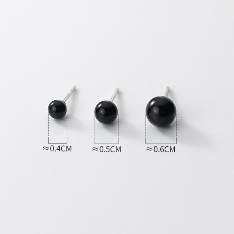 合成ブラックパールピアス 黒真珠 1粒合成パール シルバー925 アレルギー対応 ブラック ピアス 4mm 5mm 6mm シンプル 20G スタッドピアス メンズ レディース カジュアル