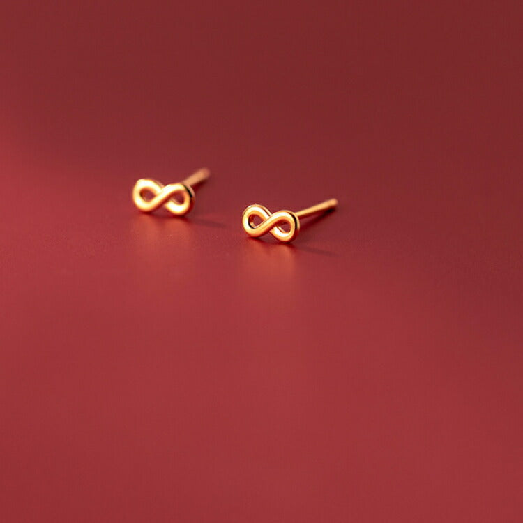 八の字モチーフのシルバーピアス シルバー925 アレルギー対応 スターリングシルバー ピアス シンプル モチーフ 八の字 8の字 無限 レディース メンズ シルバー ゴールド s925 金属アレルギー