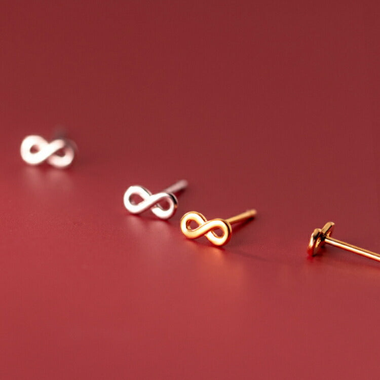 八の字モチーフのシルバーピアス シルバー925 アレルギー対応 スターリングシルバー ピアス シンプル モチーフ 八の字 8の字 無限 レディース メンズ シルバー ゴールド s925 金属アレルギー