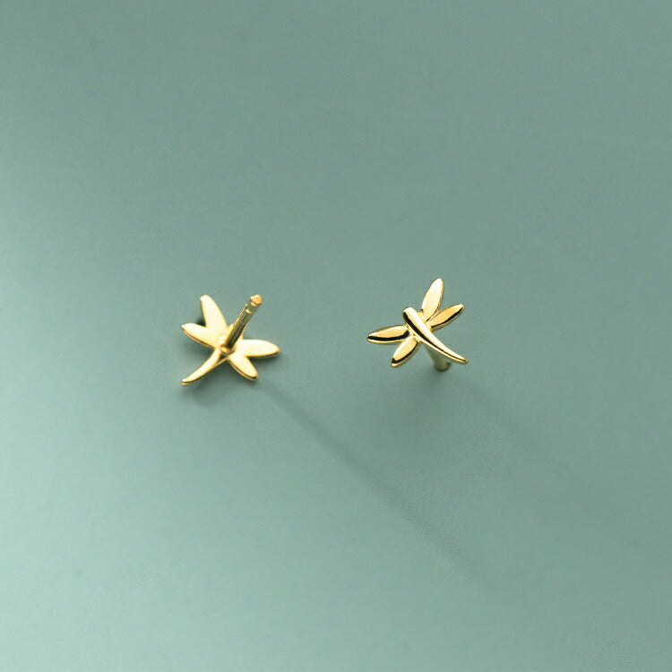 【シンプルなとんぼモチーフのピアス】 シルバー925 ピアス とんぼ ゴールド シルバー 蜻蛉 トンボ 夏 秋 シンプル メンズ レディース