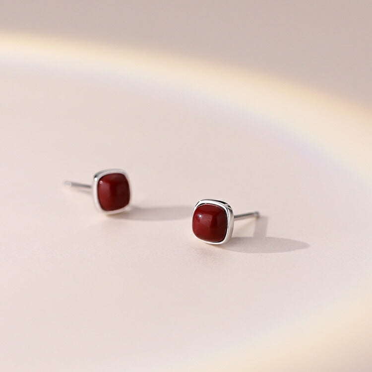 【レッドターコイズピアス】 天然石 ピアス パワーストーン シルバー925 金属アレルギー対応 シンプル レッド シルバー 小さめピアス 小さい 紅 南紅松石