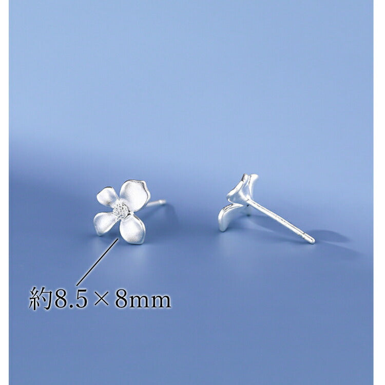 【クチナシフラワーピアス】 シルバー999 ピアス シルバー ゴールド クチナシ 花 フラワー 金属アレルギー対応 梔子 お花 レディース 女性 20G