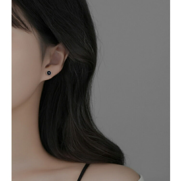 【ブルーゴールドストーンピアス】 シルバー999 ピアス ブルーサンドストーン ブルーゴールドストーン 紫金石 天然石 パワーストーン シンプル  レディース メンズ