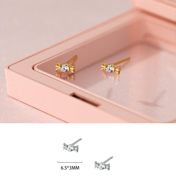 【キャンディモチーフのシルバーピアス】 シルバー999 ピアス 飴玉 キャンディ キュービックジルコニア 金属アレルギー対応 20G 飴 食べ物 かわいい レディース 女性 シンプル おやつ