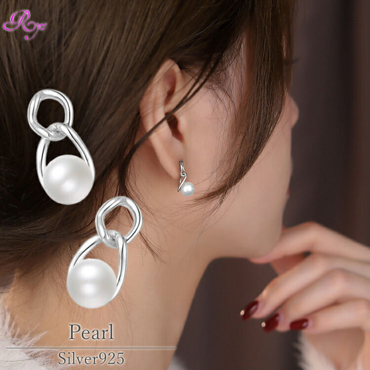【パールが煌めく揺れるシルバーピアス】 シルバー925 ピアス 淡水パール 大粒 金属アレルギー対応 カジュアル フォーマル レディース 女性 シルバー かわいい