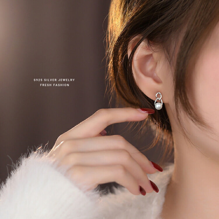 【パールが煌めく揺れるシルバーピアス】 シルバー925 ピアス 淡水パール 大粒 金属アレルギー対応 カジュアル フォーマル レディース 女性 シルバー かわいい