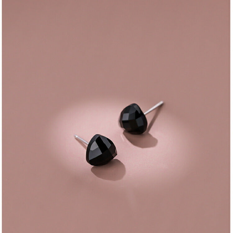 【ブラックキュービックジルコニアピアス】 シルバー925 ピアス ブラック キュービックジルコニア 金属アレルギー対応 一粒ジュエリー かわいい 黒 ブラックストーン