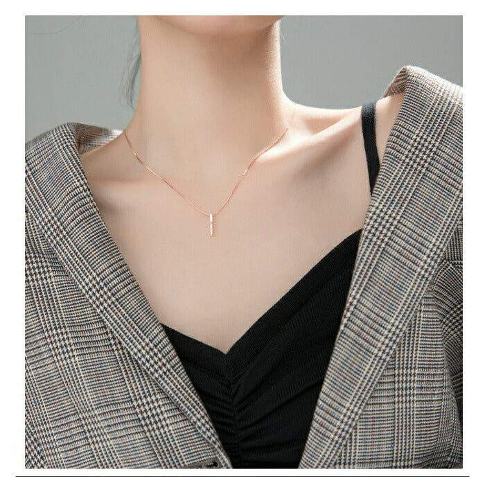 シンプルネックレス レディース シルバー925 Silver925 アレルギー対応 プレゼント ネックレス シンプル シルバー ピンクゴールド 小さめ デコルテ 重ね付け  上品 清楚 デイリー カジュアル フォーマル オフィス 女性