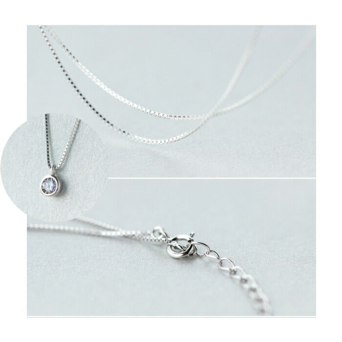 一粒ストーン シンプルネックレス レディース シルバー925 Silver925 アレルギー対応 プレゼント ネックレス シンプル シルバー ゴールド 小さめ 華奢 デコルテ 重ね付け  上品 清楚 カジュアル フォーマル 大人 925 女性