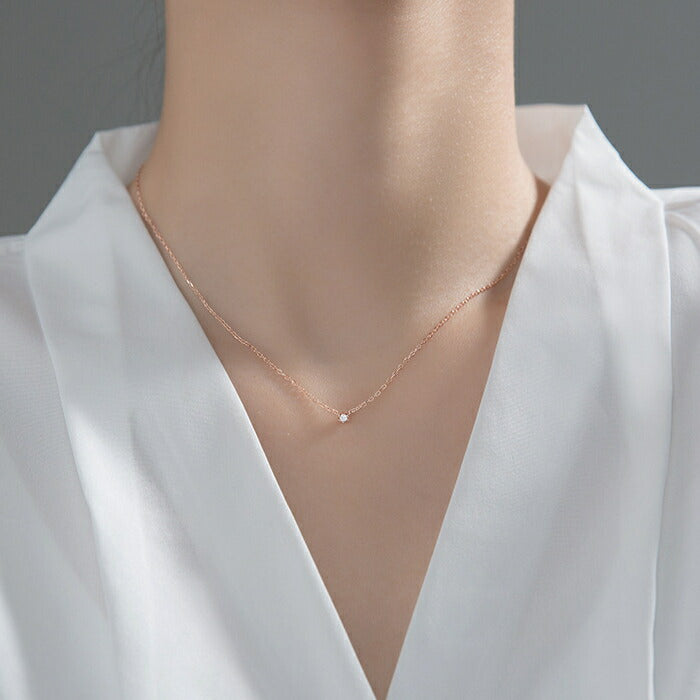 ネックレス レディース シルバー925 Silver925 キュービックジルコニア シルバーネックレス シルバー ゴールド ローズゴールド RYS 送料無料 ギフト 誕生日 プレゼント バレンタイン 彼女 妻