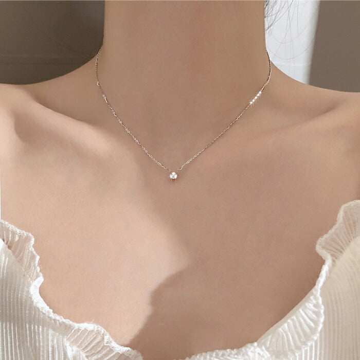 ネックレス レディース シルバー925 Silver925 キュービックジルコニア シルバーネックレス シルバー ゴールド ローズゴールド RYS 送料無料 ギフト 誕生日 プレゼント バレンタイン 彼女 妻