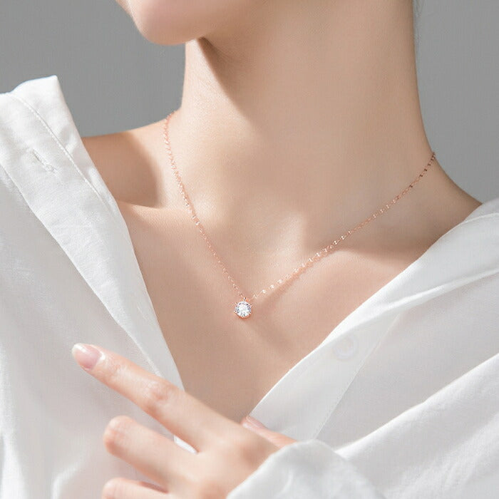 ネックレス レディース シルバー925 Silver925 キュービックジルコニア シルバーネックレス シルバー ローズゴールド RYS 送料無料 ギフト 誕生日 プレゼント バレンタイン 彼女 妻