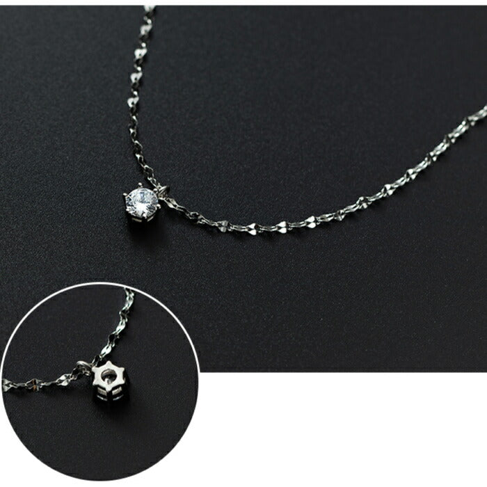 ネックレス レディース シルバー925 Silver925 キュービックジルコニア シルバーネックレス シルバー ローズゴールド RYS 送料無料 ギフト 誕生日 プレゼント バレンタイン 彼女 妻