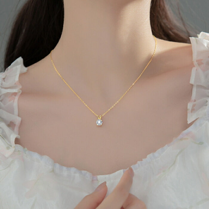 ネックレス レディース シルバー925 Silver925 キュービックジルコニア シルバーネックレス シルバー ゴールド RYS 送料無料 ギフト 誕生日 プレゼント バレンタイン 彼女 妻