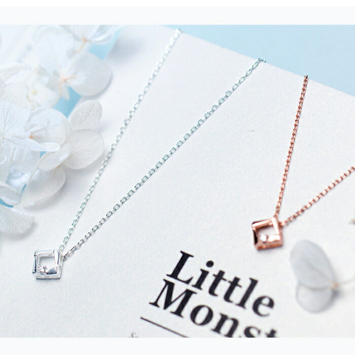 ネックレス レディース シルバー925 Silver925 キュービックジルコニア シルバーネックレス シルバー ローズゴールド RYS 送料無料 ギフト 誕生日 プレゼント バレンタイン 彼女 妻