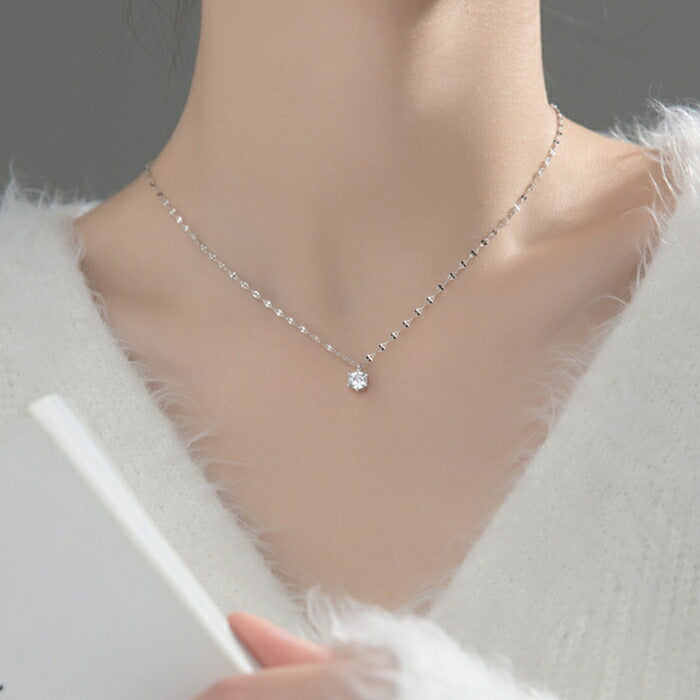 ネックレス レディース シルバー925 Silver925 キュービックジルコニア シルバーネックレス シルバー RYS 送料無料 ギフト 誕生日 プレゼント