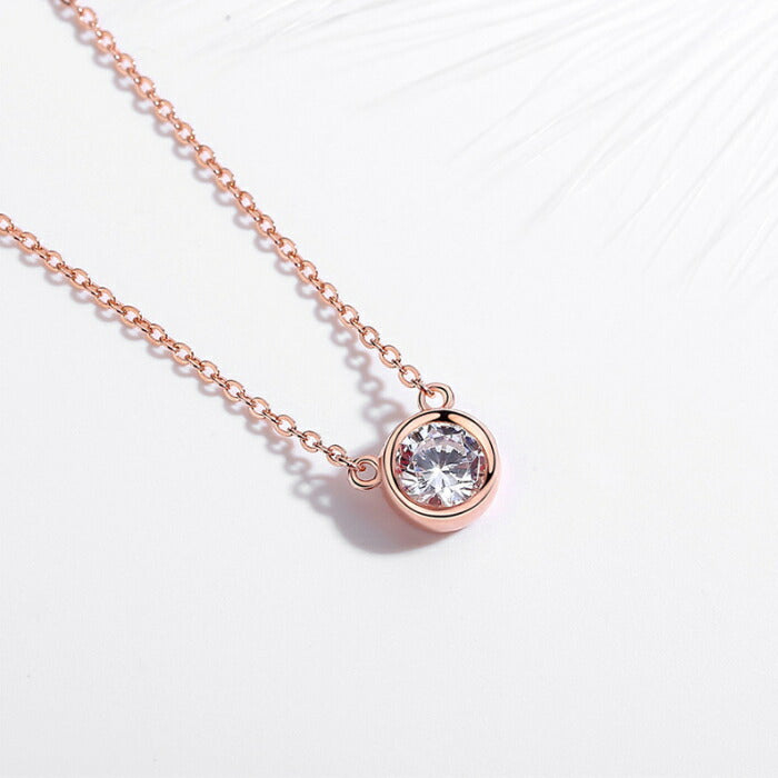 ネックレス レディース Silver925 キュービックジルコニア シルバーネックレス ローズゴールド RYS 送料無料 ギフト 誕生日 プレゼント