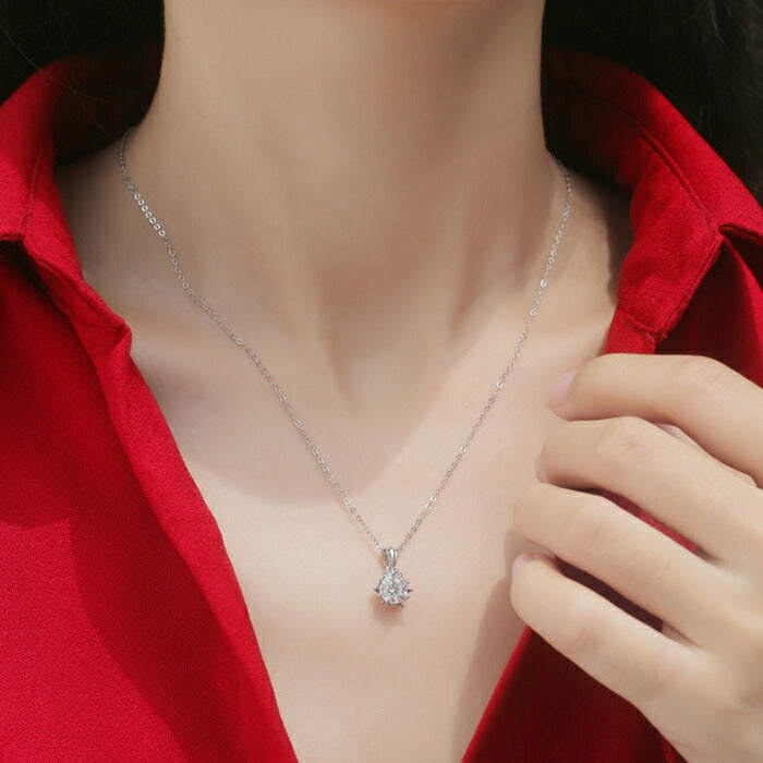 【ギフト対応】 ネックレス レディース Silver925 モアッサナイト シルバーネックレス シルバー RYS 送料無料 ギフト 誕生日 プレゼント バレンタイン 彼女 妻