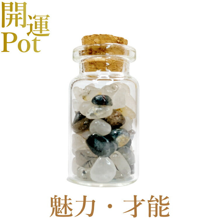 【ブラックルチルクォーツ】 星屑ミニポット 【魂の輝き 才能 魅力 カリスマ 金運】 天然石 パワーストーン 開運 アイテム 浄化 厄除け お守り 飾り インテリア さざれ石 小瓶 送料無料 ポスト投函
